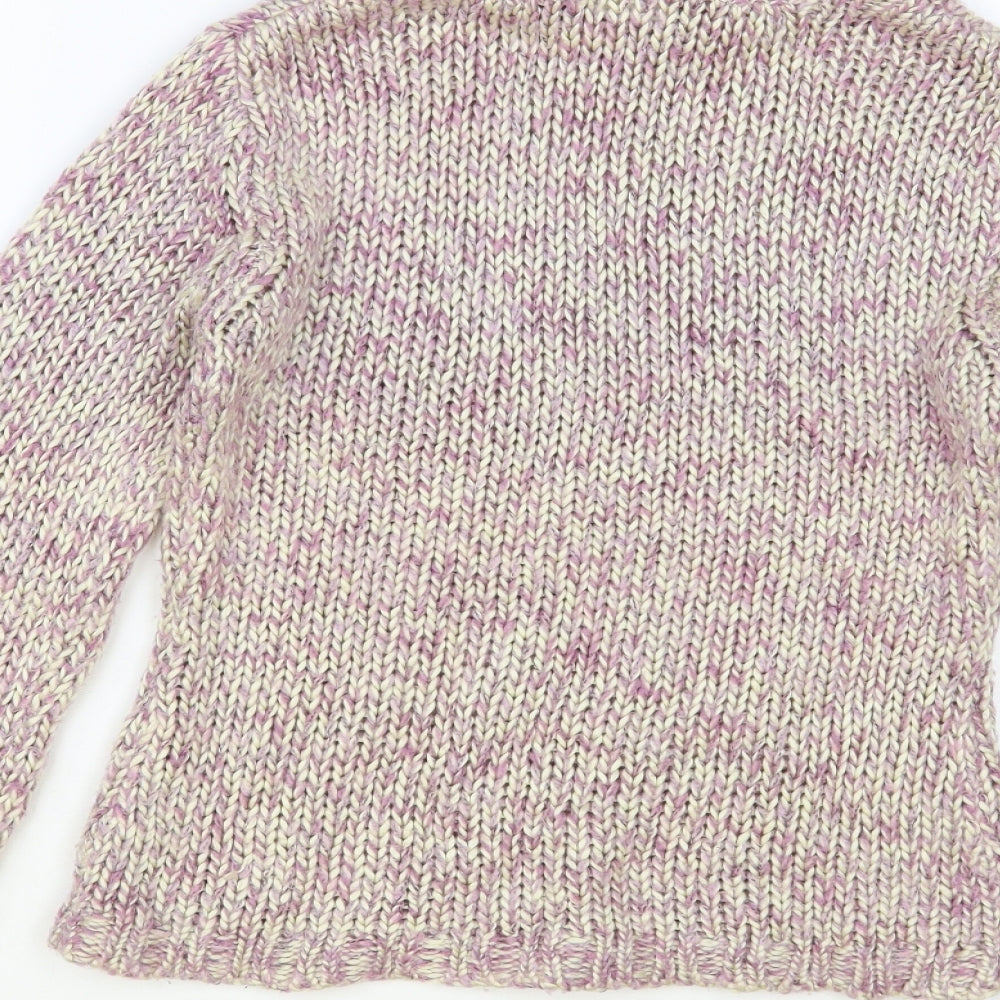 Select Womens Purple Roll Neck Acrylic Pullover Jumper Size 10