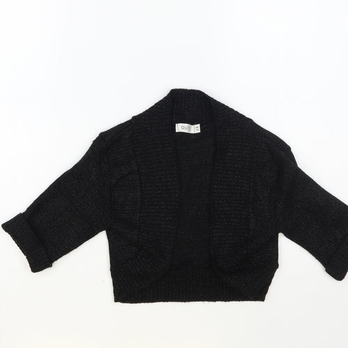 Quiz Womens Black V-Neck Acrylic Shrug Jumper Size 14