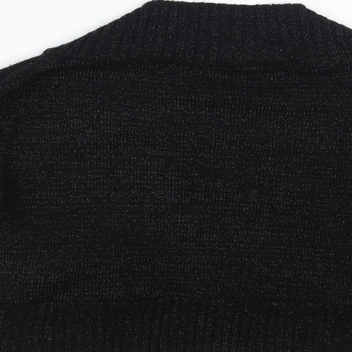 Quiz Womens Black V-Neck Acrylic Shrug Jumper Size 14
