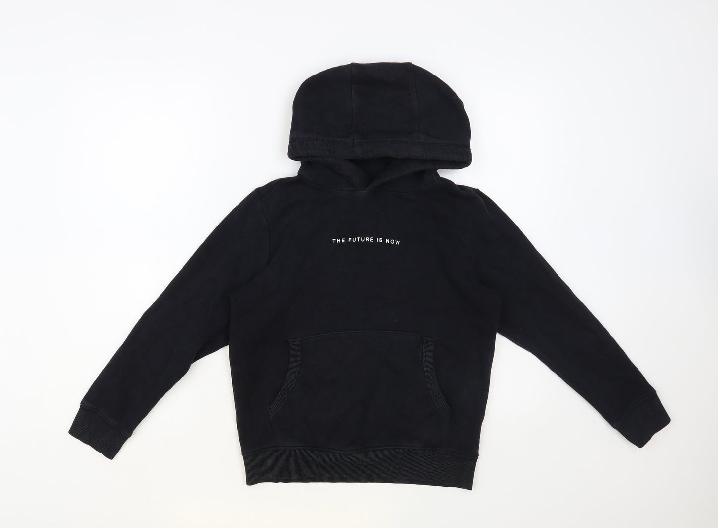 NEXT Boys Black Cotton Pullover Hoodie Size 10 Years Pullover - The Future is now