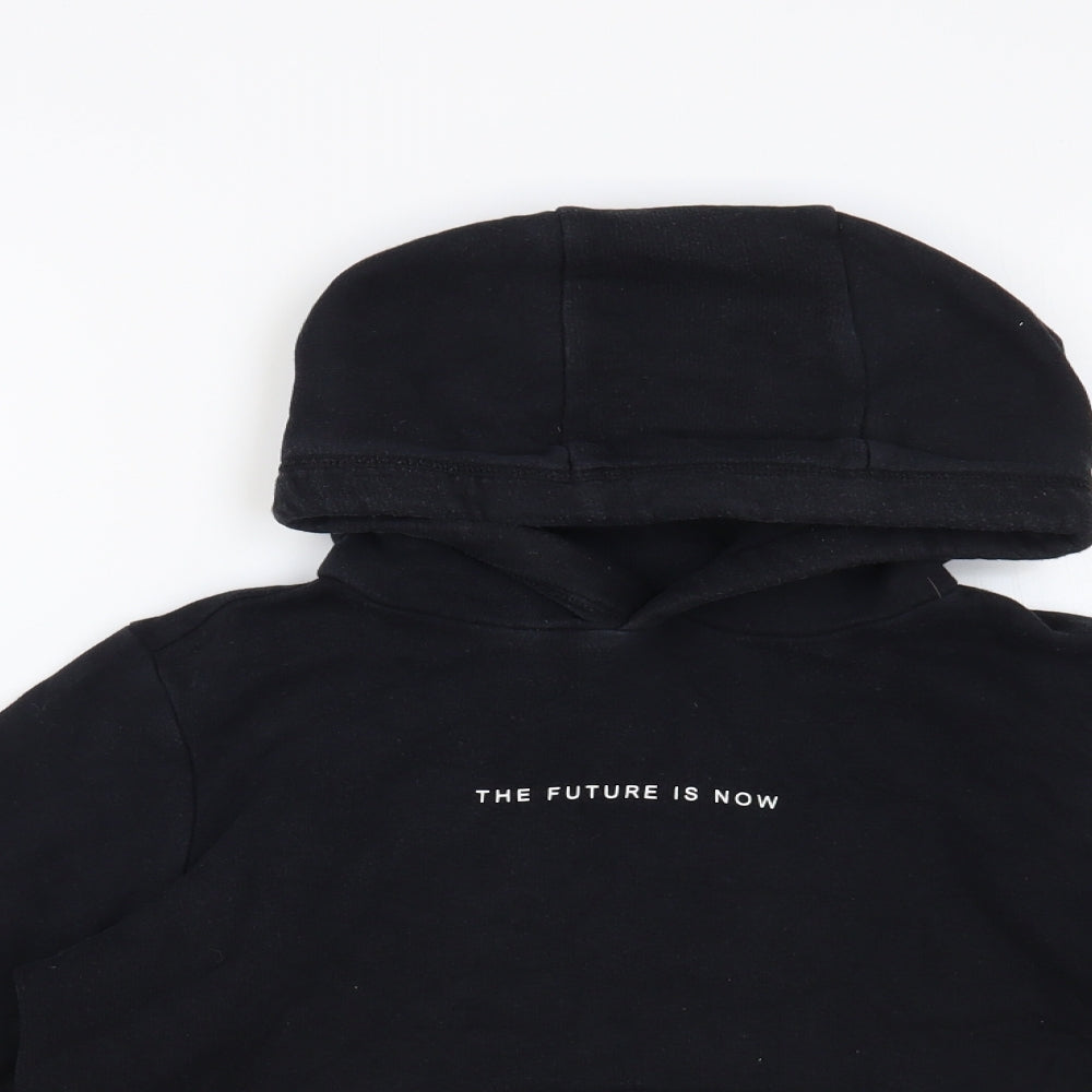 NEXT Boys Black Cotton Pullover Hoodie Size 10 Years Pullover - The Future is now