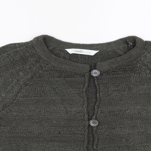 Vanilla Sands Womens Green Round Neck Acrylic Cardigan Jumper Size 14