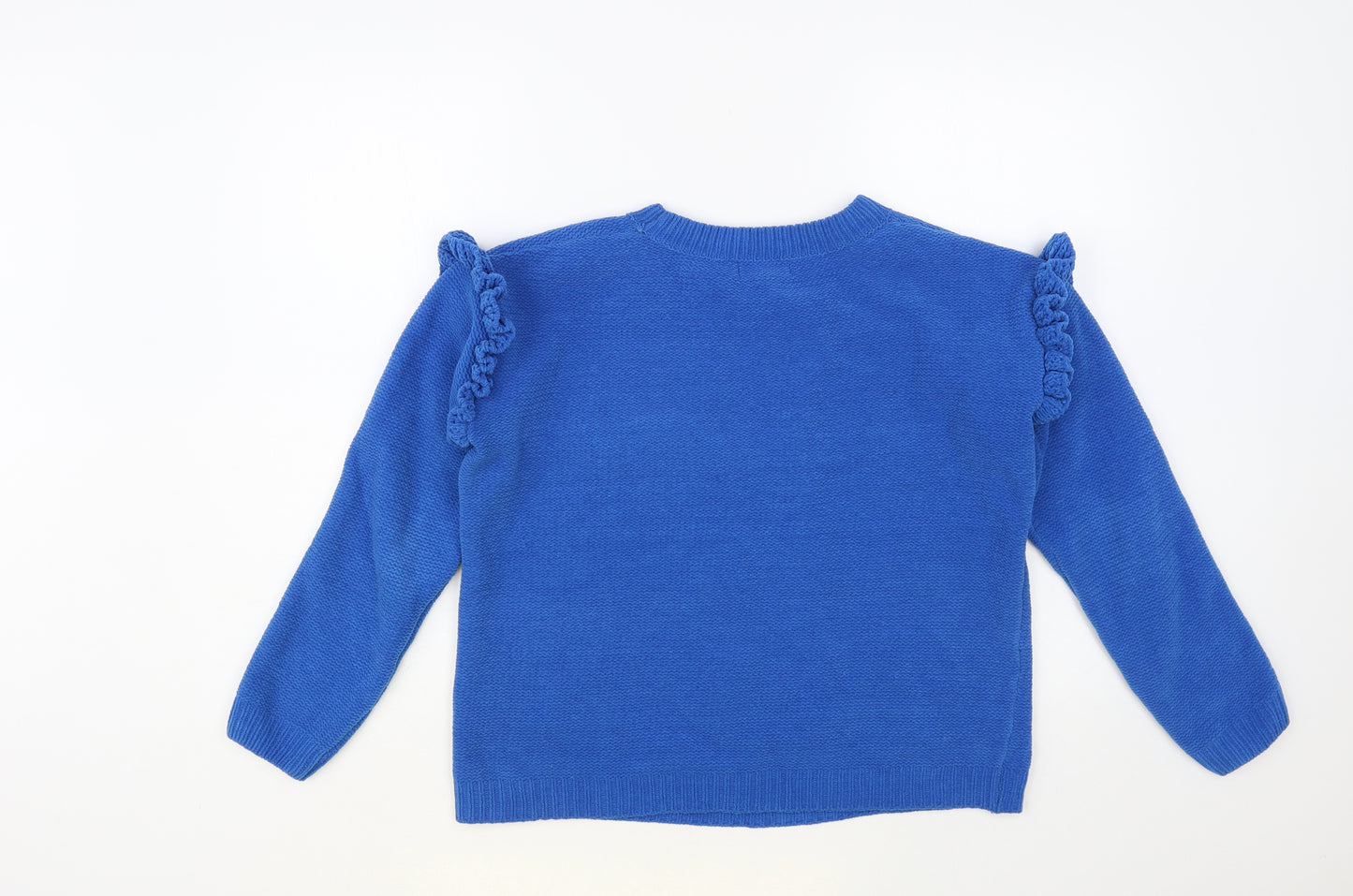 Papaya Womens Blue Crew Neck Polyester Pullover Jumper Size S