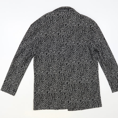 George Womens Black Animal Print Jacket Blazer Size 10