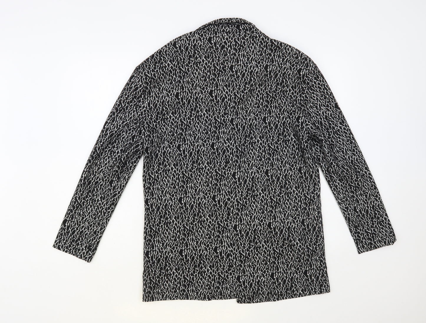 George Womens Black Animal Print Jacket Blazer Size 10