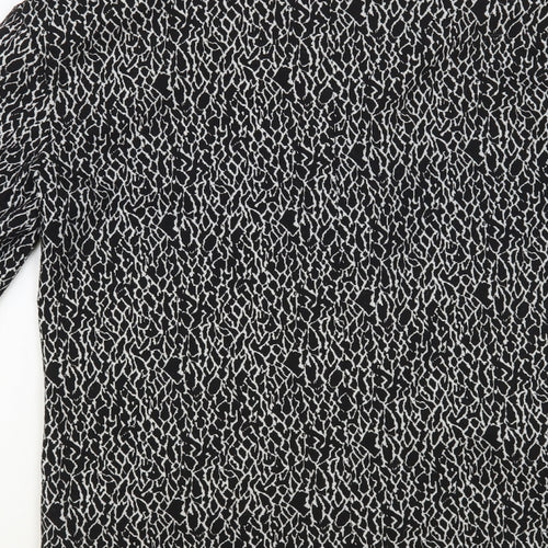George Womens Black Animal Print Jacket Blazer Size 10