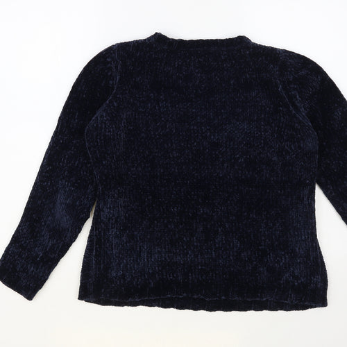 Only Womens Blue Round Neck Polyester Pullover Jumper Size S