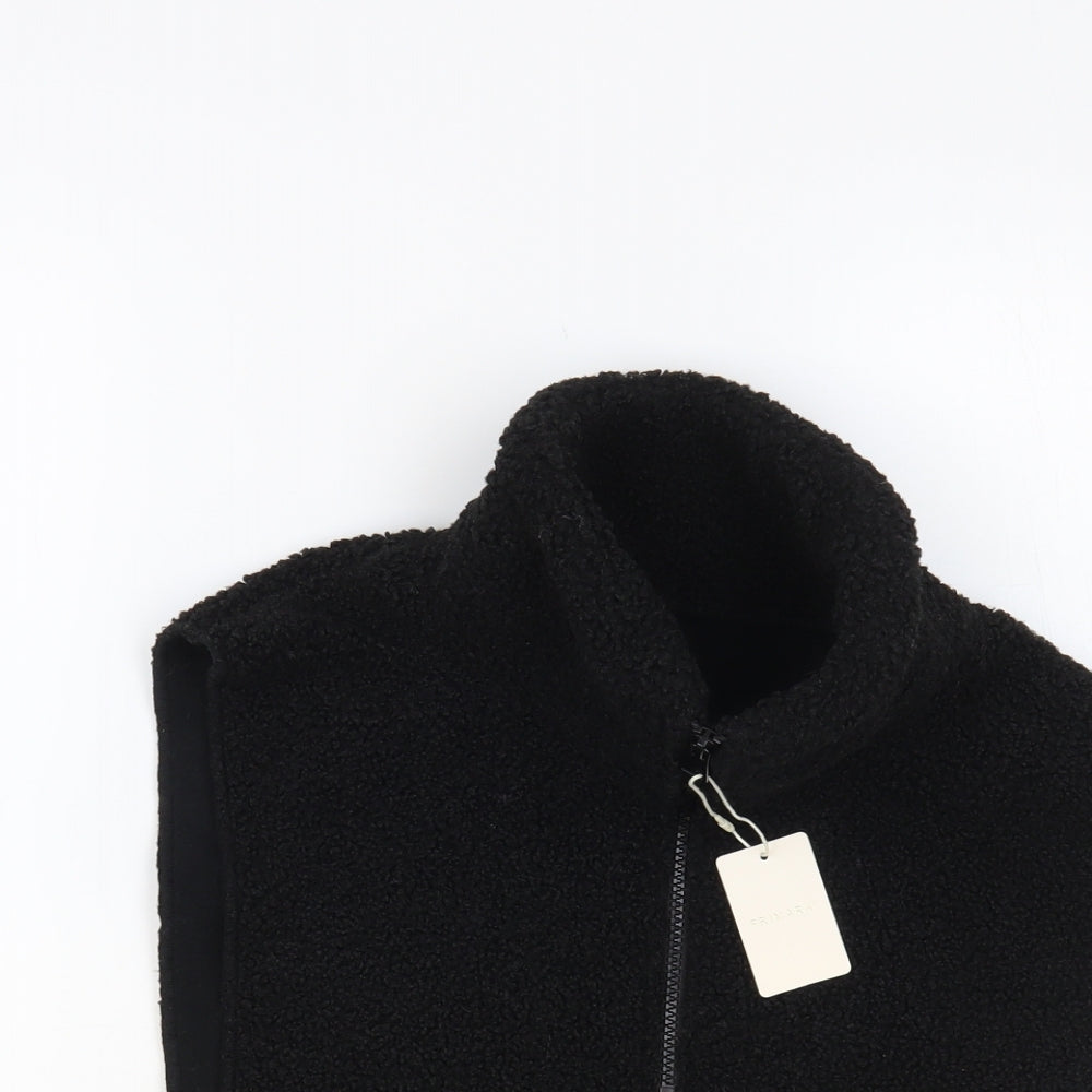 Primark Womens Black Gilet Poncho One Size Zip