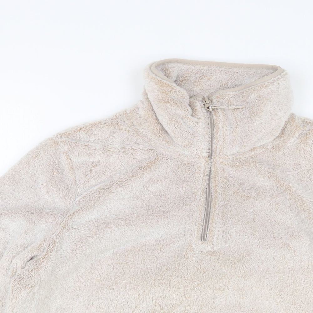 Crane Womens Beige Polyester Pullover Sweatshirt Size 14 Zip
