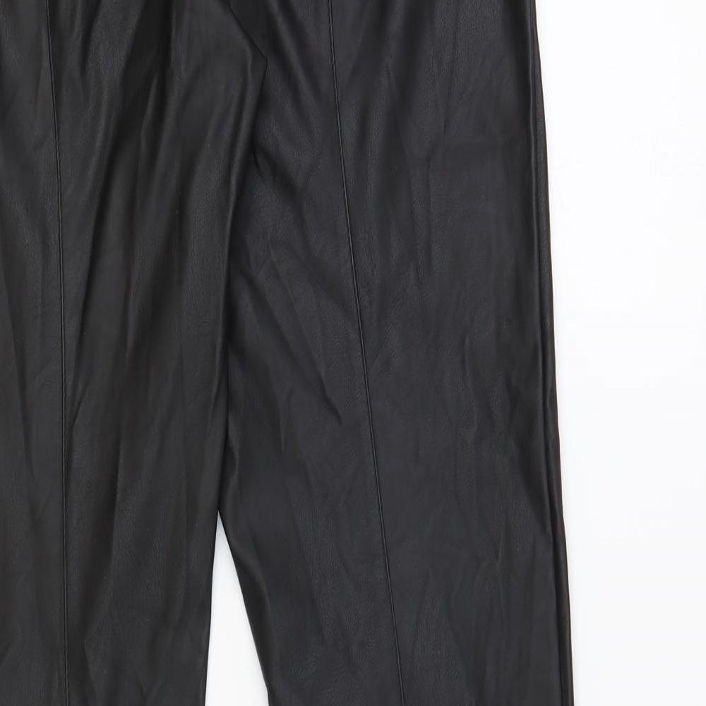 NEXT Womens Black Polyurethane Jegging Leggings Size 14 L33 in - Faux Leather Leggings