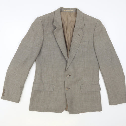 Trevira Mens Grey Wool Jacket Blazer Size 38