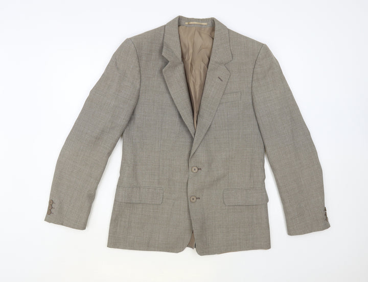 Trevira Mens Grey Wool Jacket Blazer Size 38