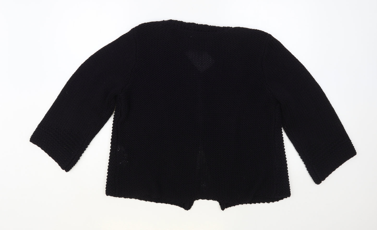 Marks and Spencer Womens Black Collared Acrylic Cardigan Jumper Size 18
