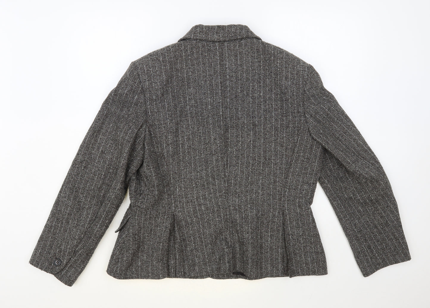 Olsen Womens Grey Striped Jacket Blazer Size 16 Button