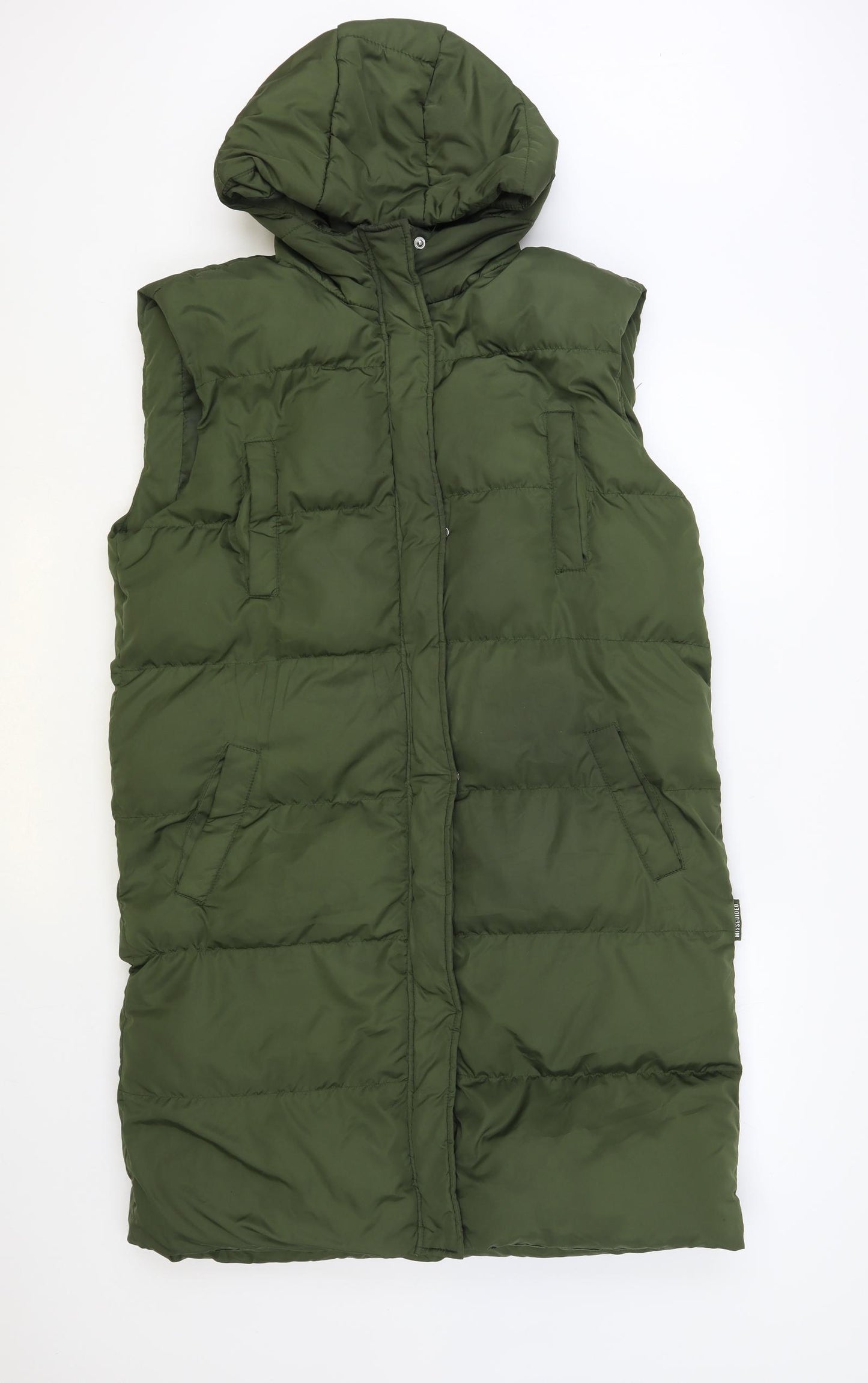 Missguided Womens Green Gilet Coat Size 6 Zip