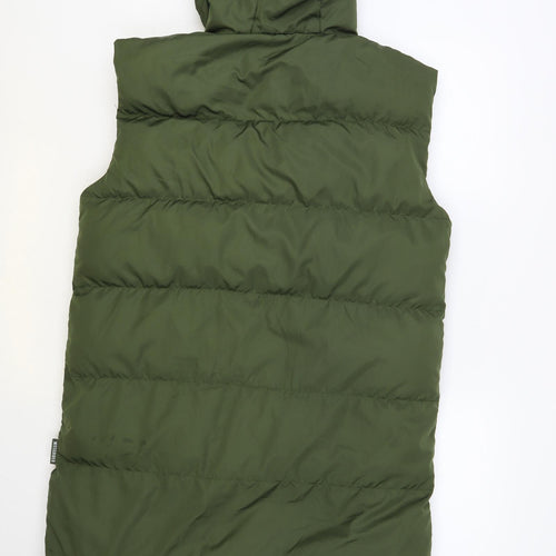 Missguided Womens Green Gilet Coat Size 6 Zip