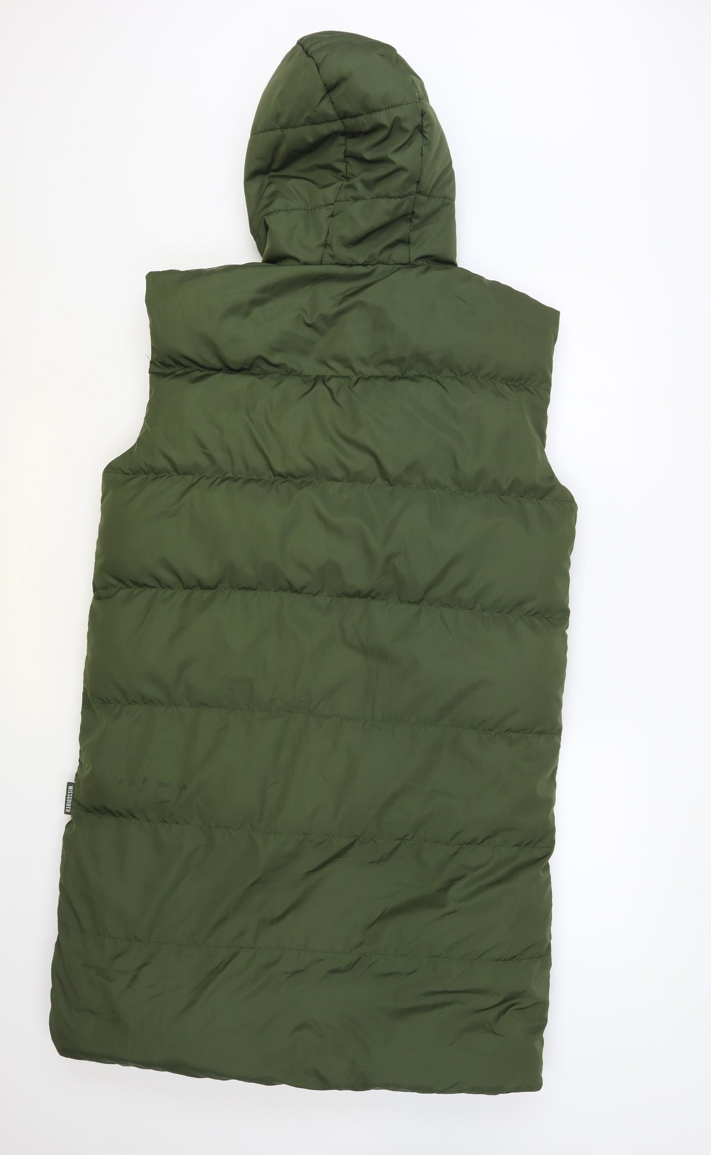 Missguided Womens Green Gilet Coat Size 6 Zip