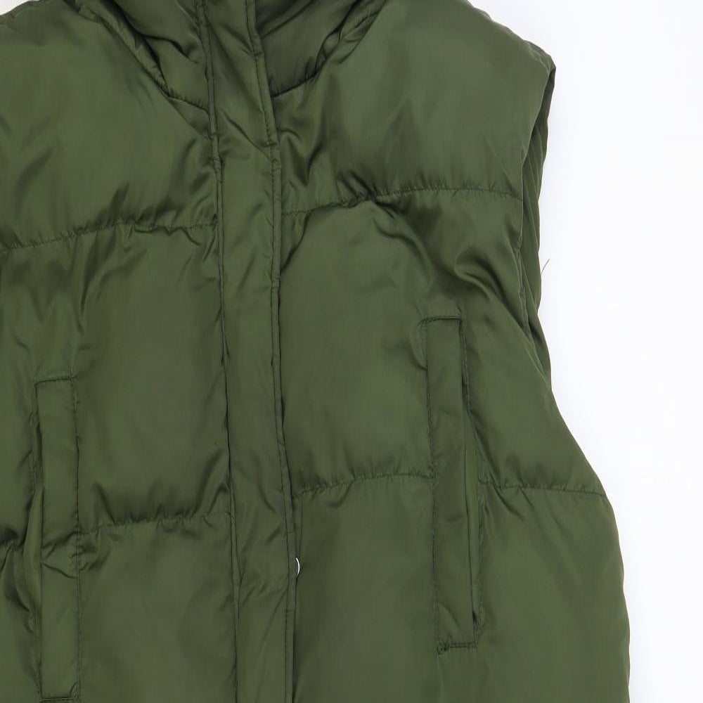 Missguided Womens Green Gilet Coat Size 6 Zip