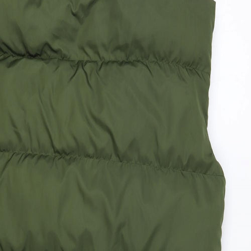 Missguided Womens Green Gilet Coat Size 6 Zip