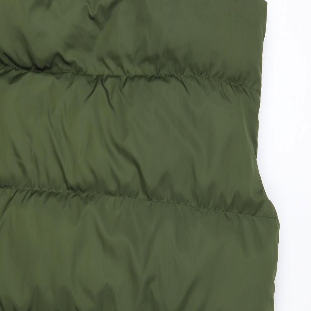 Missguided Womens Green Gilet Coat Size 6 Zip
