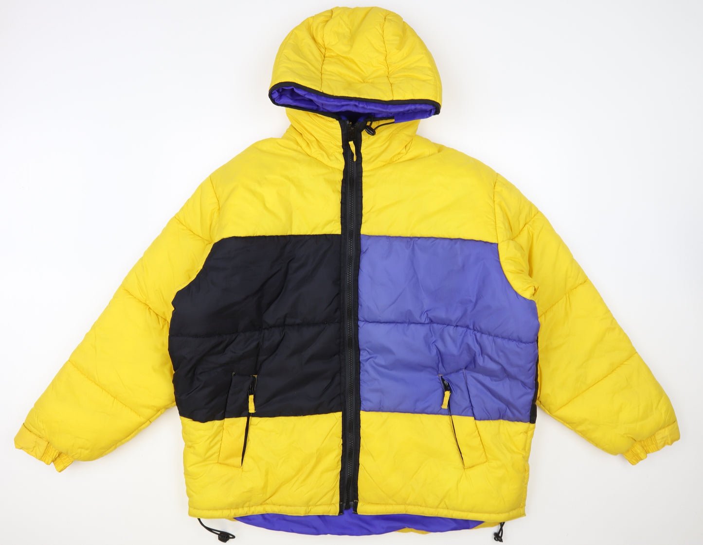 Georgio Rivera Mens Multicoloured Puffer Jacket Jacket Size XL Zip - Colourblock