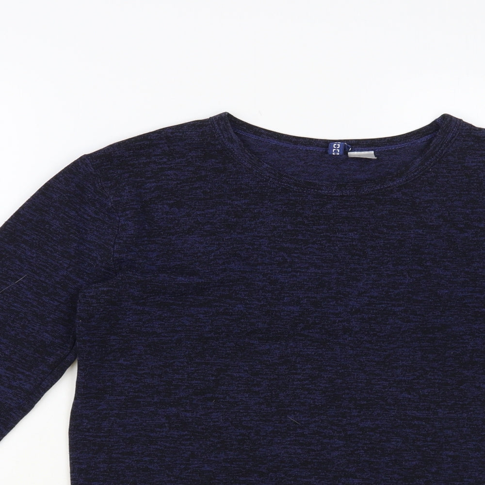 H&M Mens Blue Crew Neck Acrylic Pullover Jumper Size XS