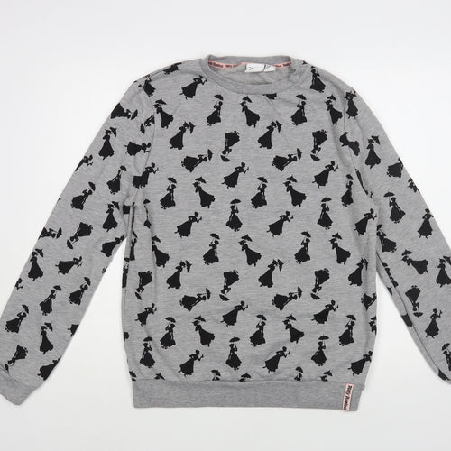 Primark Womens Grey Geometric Polyester Pullover Sweatshirt Size 8 Pullover - Mary Poppins