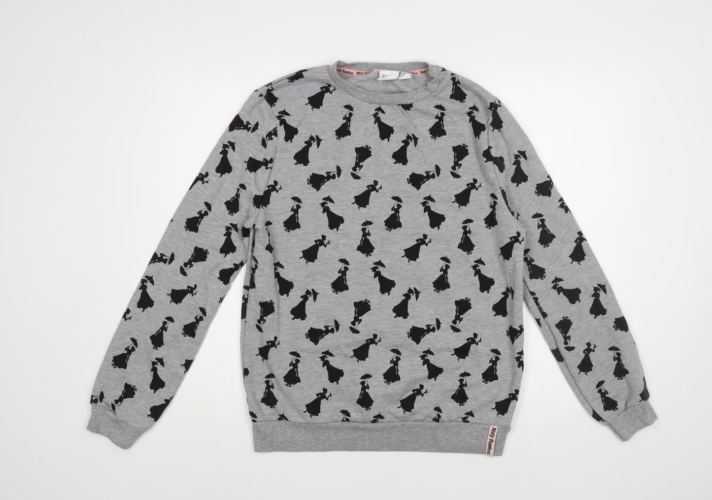 Primark Womens Grey Geometric Polyester Pullover Sweatshirt Size 8 Pullover - Mary Poppins
