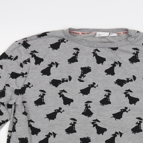 Primark Womens Grey Geometric Polyester Pullover Sweatshirt Size 8 Pullover - Mary Poppins
