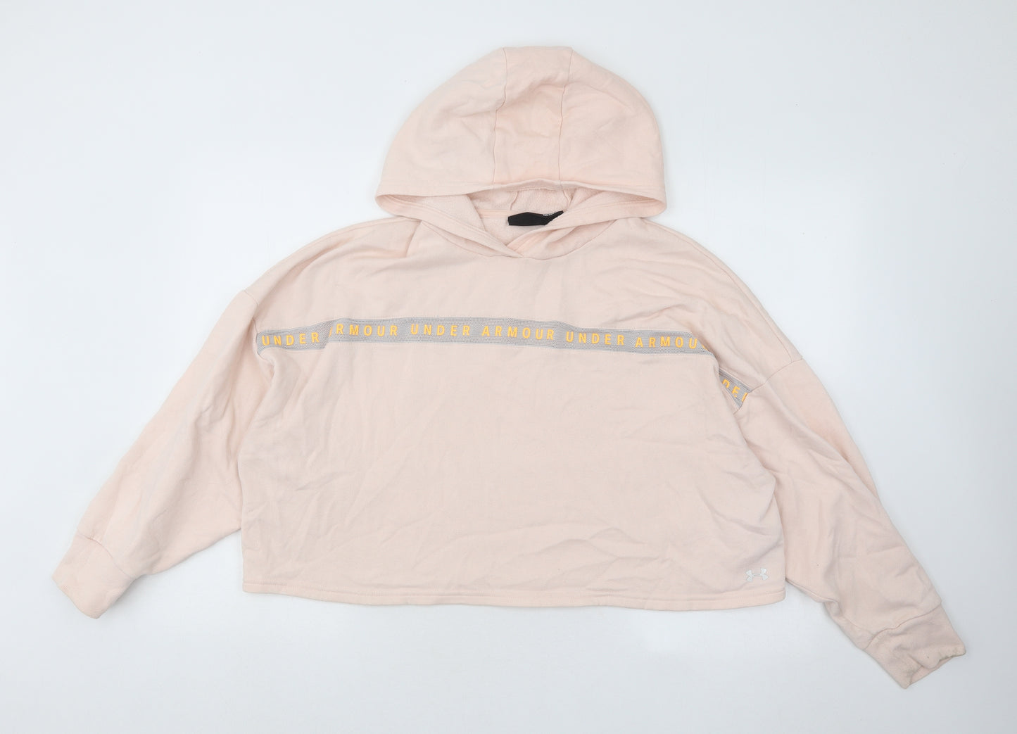 Under armour Womens Pink Cotton Pullover Hoodie Size M Pullover