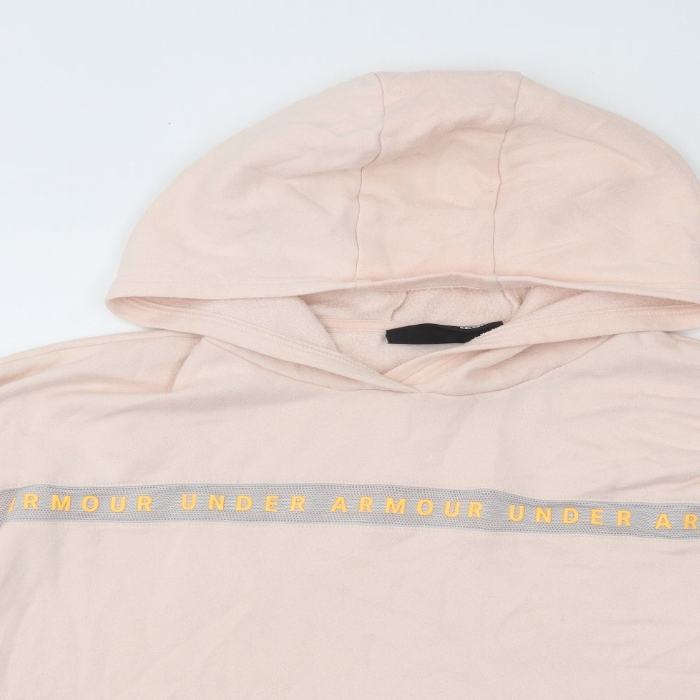 Under armour Womens Pink Cotton Pullover Hoodie Size M Pullover