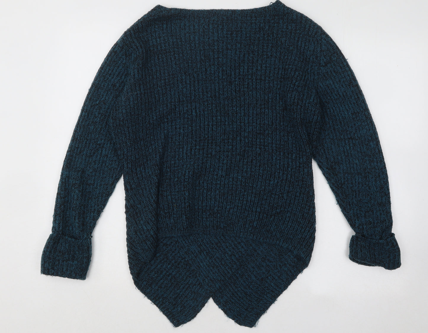 TU Womens Blue V-Neck Acrylic Pullover Jumper Size 12