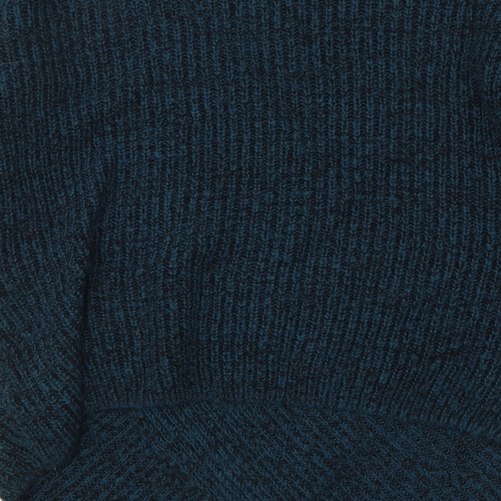 TU Womens Blue V-Neck Acrylic Pullover Jumper Size 12