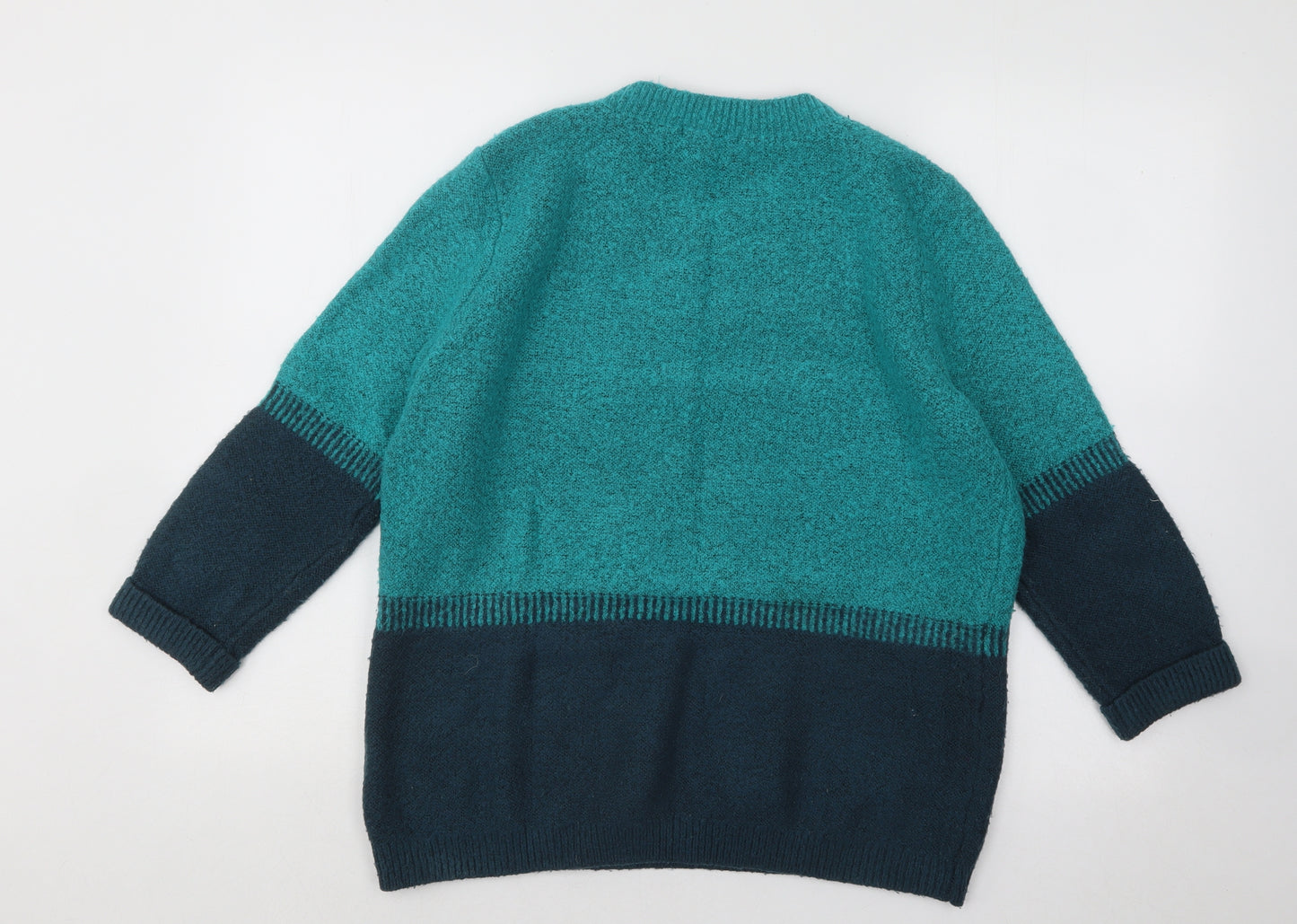 TU Womens Blue Round Neck Acrylic Pullover Jumper Size 14
