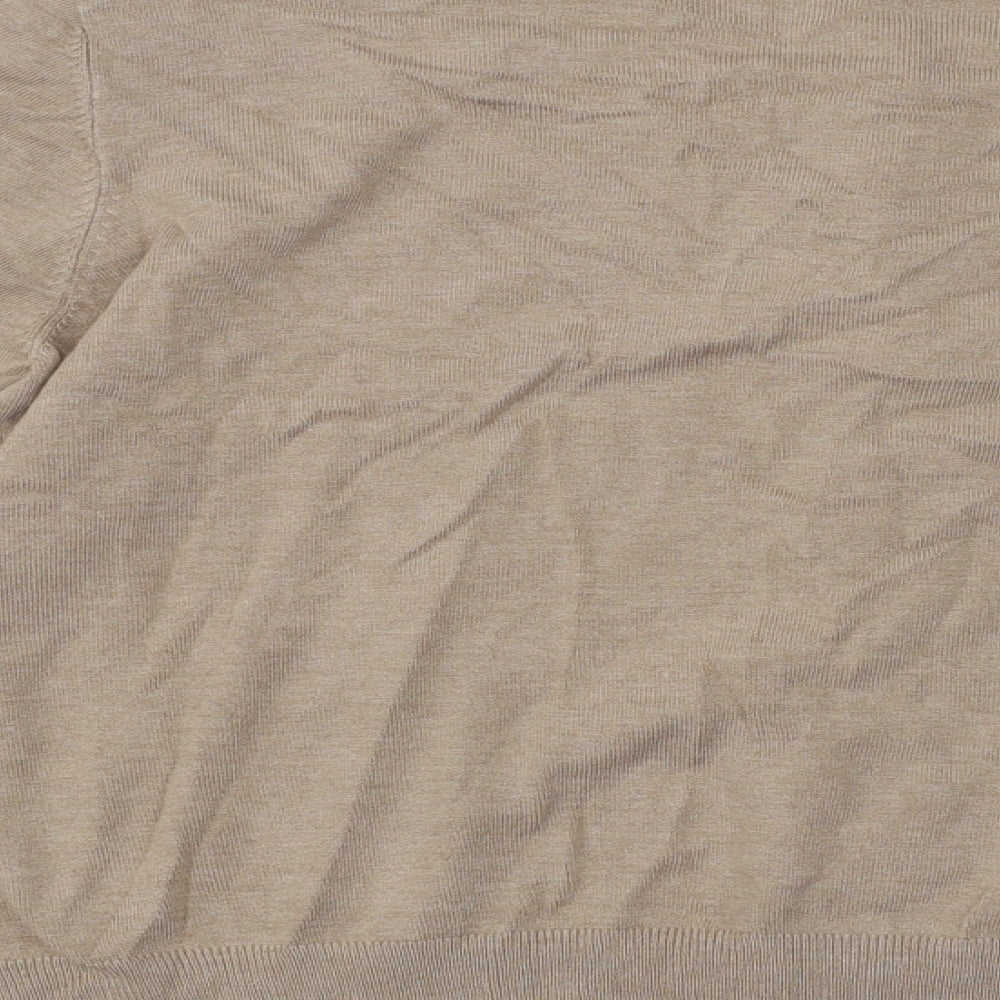 Marks and Spencer Womens Beige Round Neck Viscose Cardigan Jumper Size 24