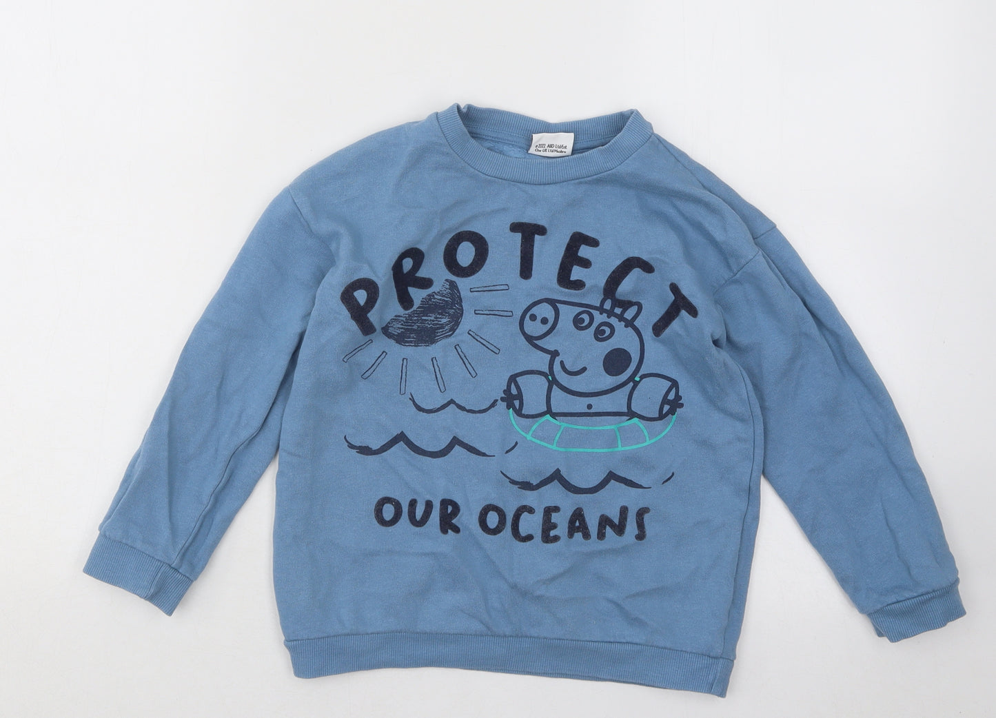George Girls Blue Cotton Pullover Sweatshirt Size 4-5 Years Pullover - Peppa Pig