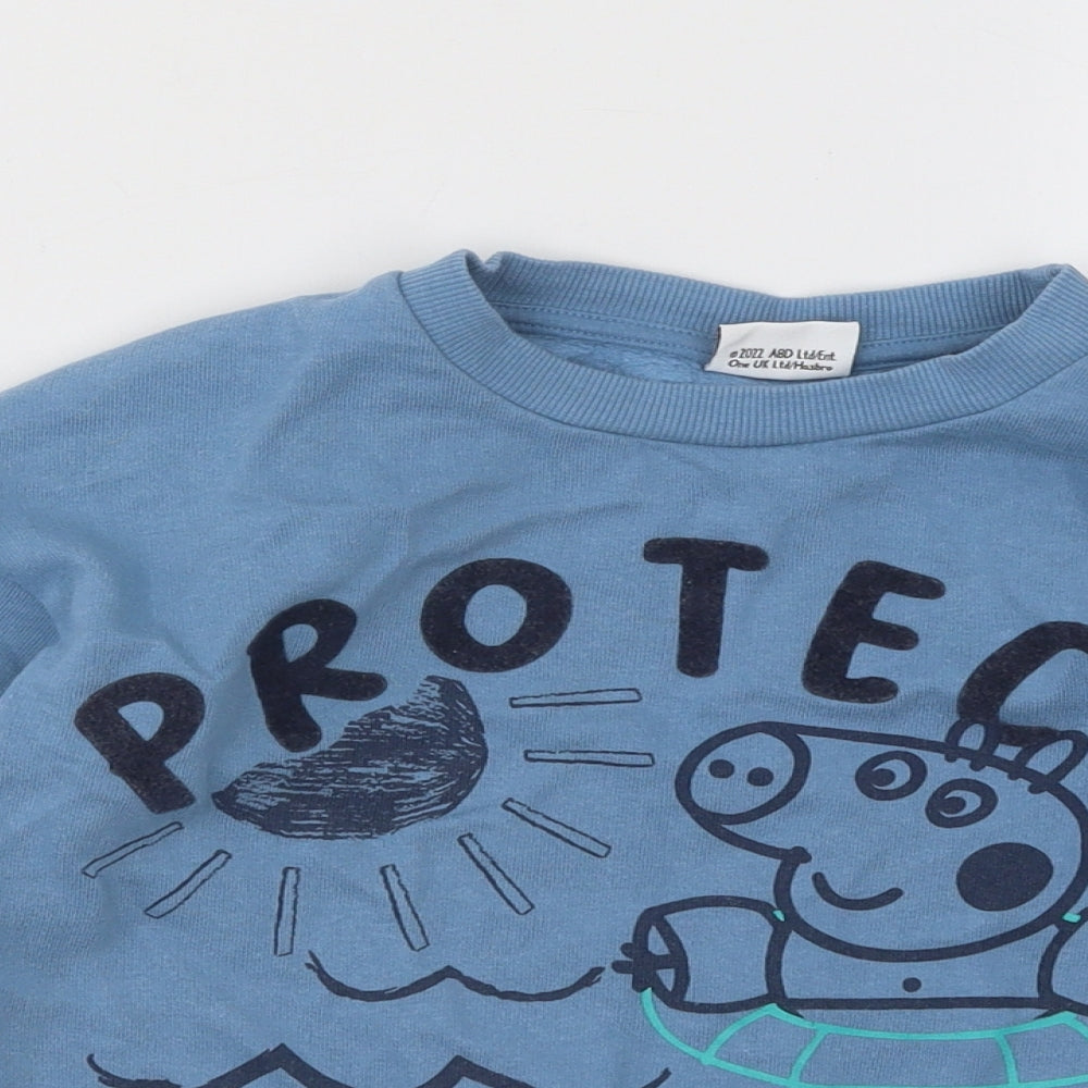 George Girls Blue Cotton Pullover Sweatshirt Size 4-5 Years Pullover - Peppa Pig