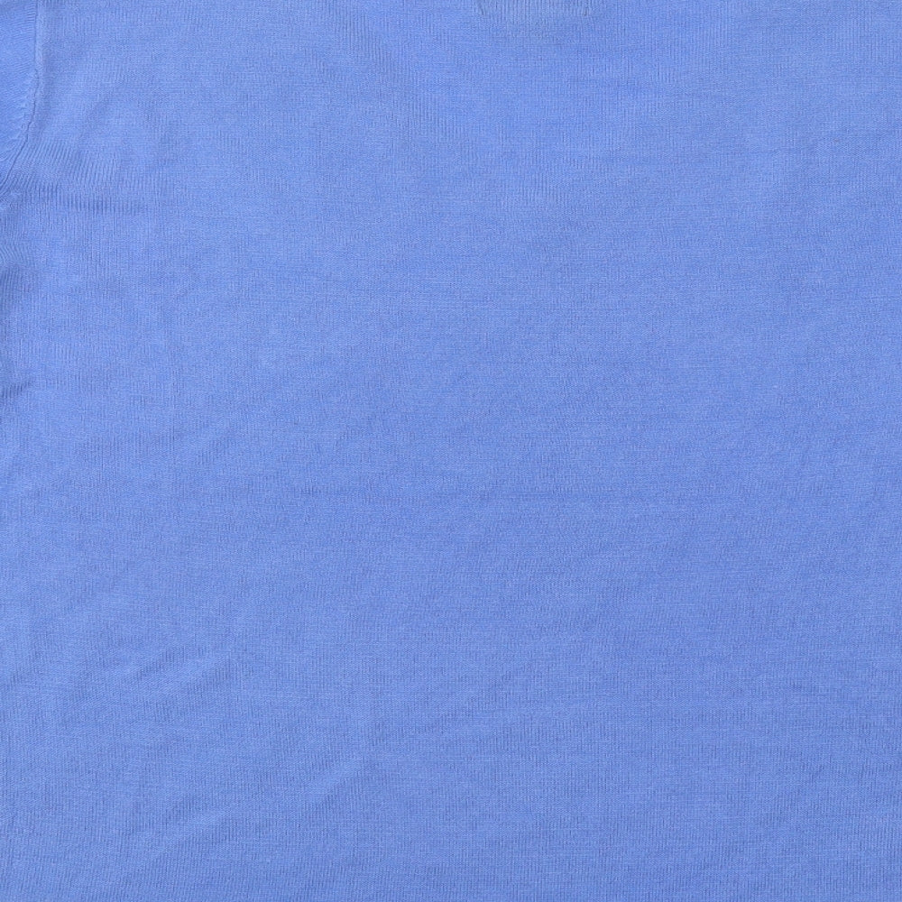Primark Womens Blue V-Neck Acrylic Pullover Jumper Size 14