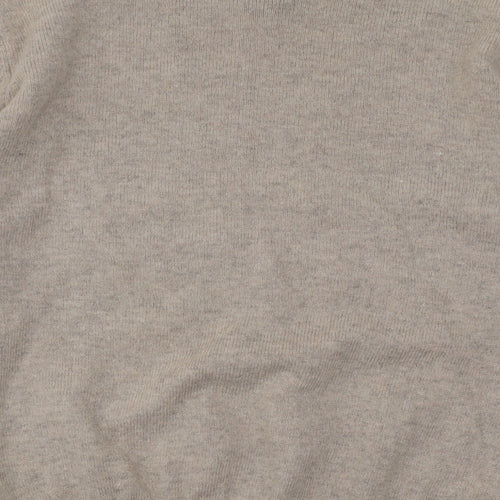 Easy Mens Beige V-Neck Acrylic Pullover Jumper Size L