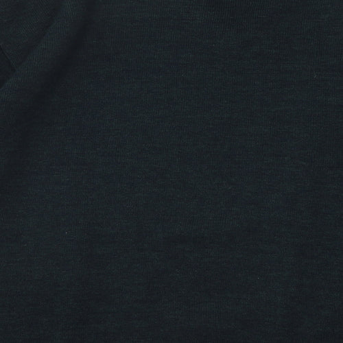 Essentials Mens Green V-Neck Geometric Acrylic Pullover Jumper Size L