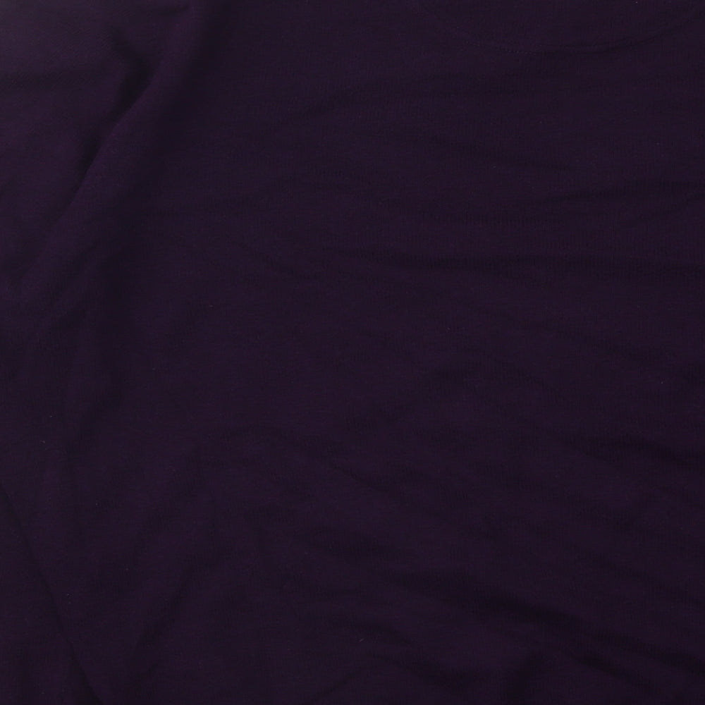 Jeff Banks Mens Purple V-Neck Cotton Pullover Jumper Size M