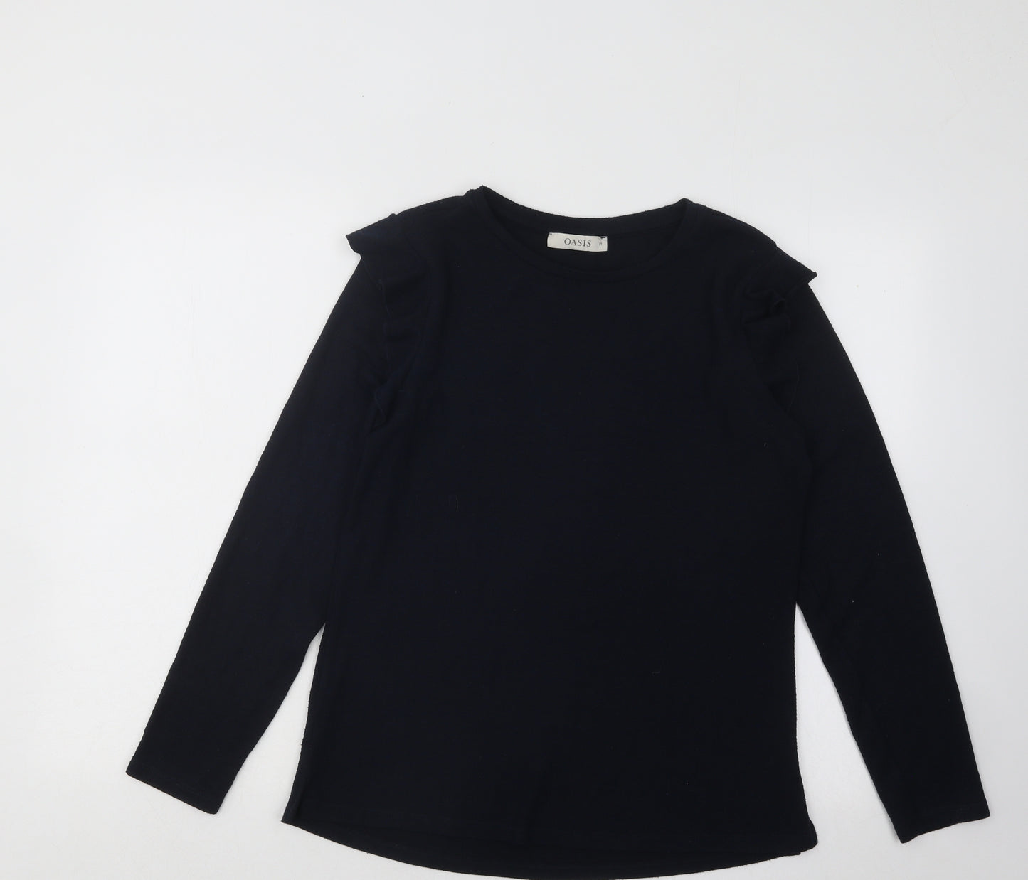 Oasis Womens Blue Round Neck Acrylic Pullover Jumper Size M