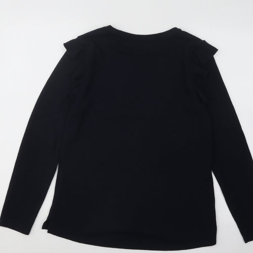Oasis Womens Blue Round Neck Acrylic Pullover Jumper Size M