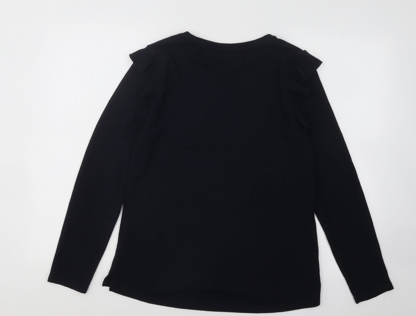 Oasis Womens Blue Round Neck Acrylic Pullover Jumper Size M