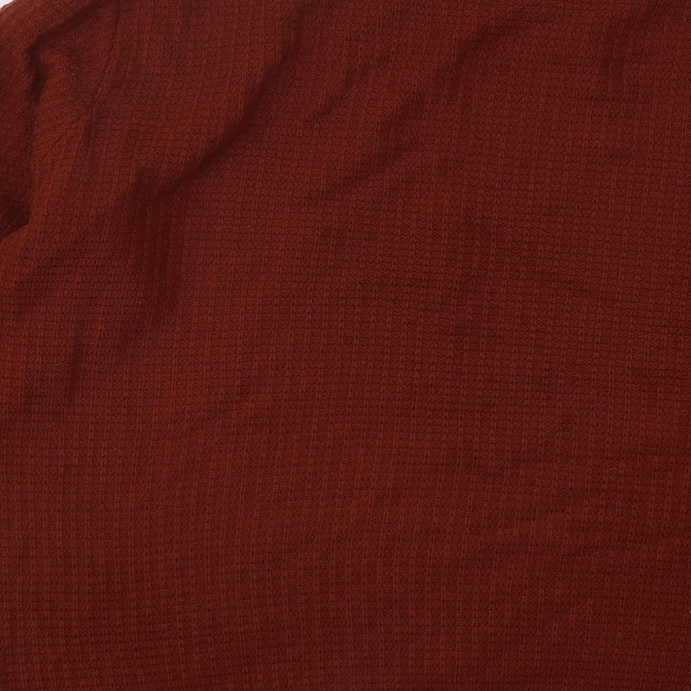 TU Mens Brown Round Neck Acrylic Pullover Jumper Size L