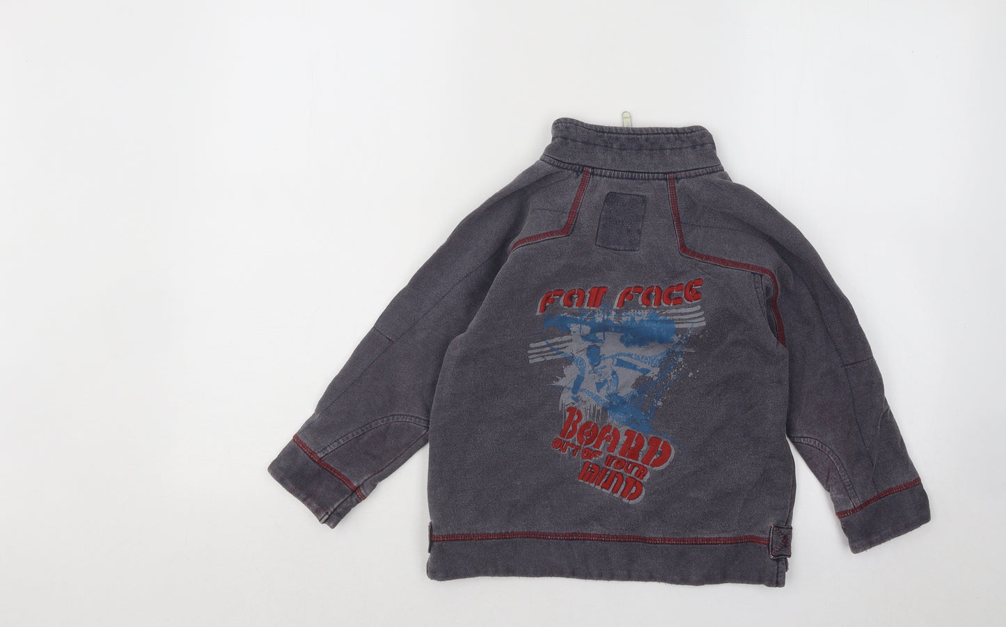 Fat Face Boys Grey Cotton Pullover Sweatshirt Size 4-5 Years Zip
