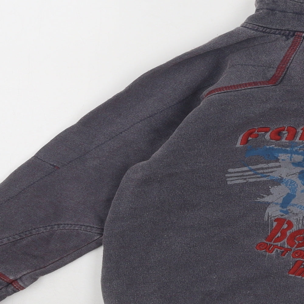 Fat Face Boys Grey Cotton Pullover Sweatshirt Size 4-5 Years Zip