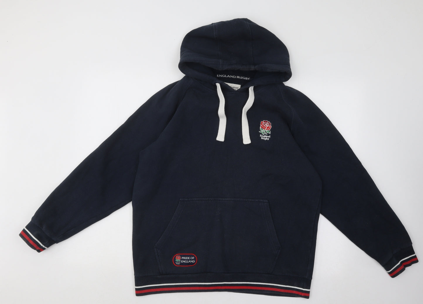 England Rugby Mens Blue Cotton Pullover Hoodie Size M