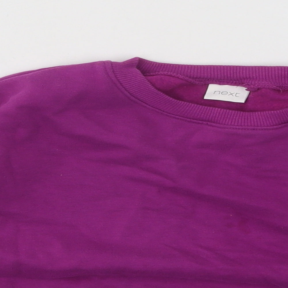 NEXT Girls Purple Cotton Pullover Sweatshirt Size 4-5 Years Pullover - Dinosaur
