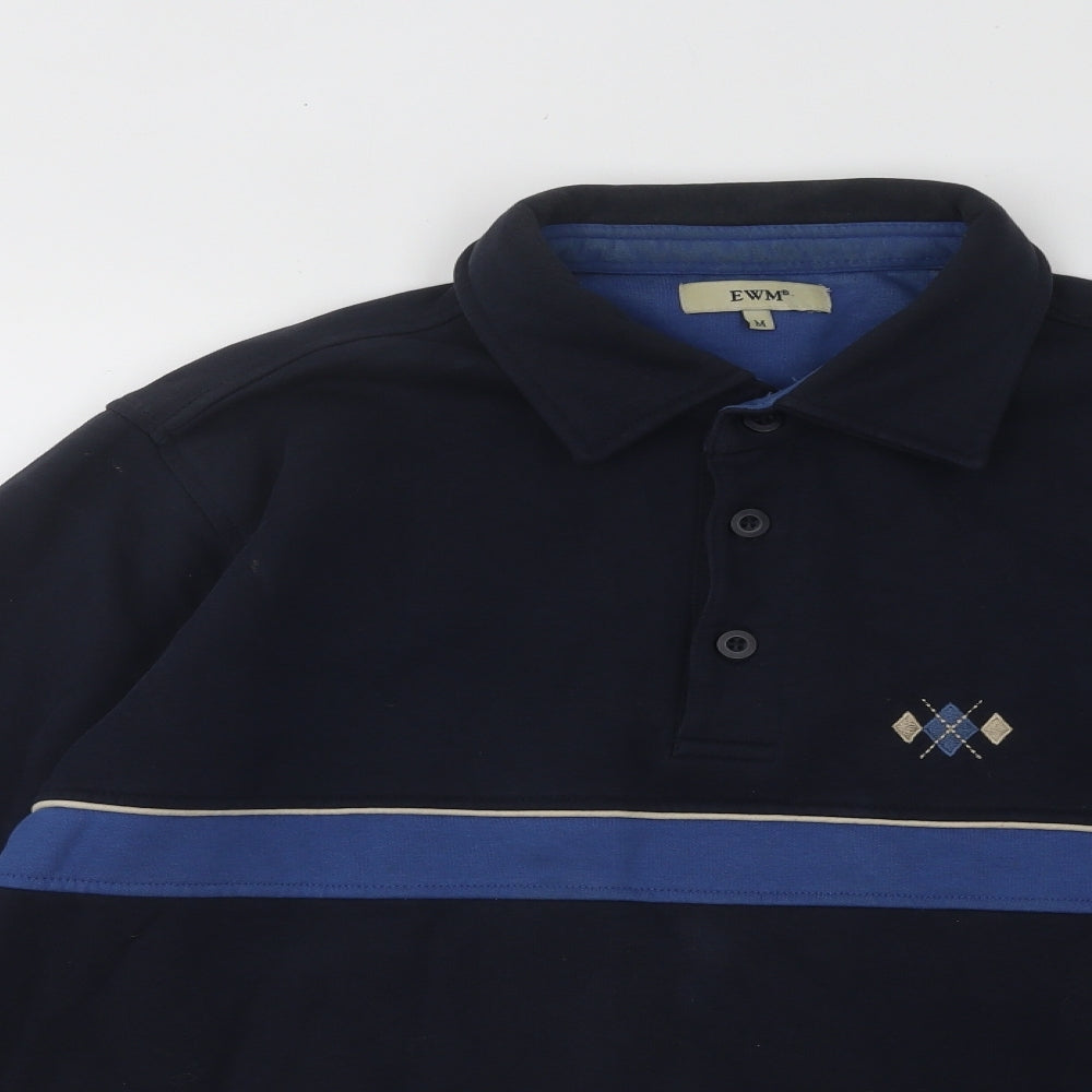 EWM Mens Blue Cotton Pullover Sweatshirt Size M